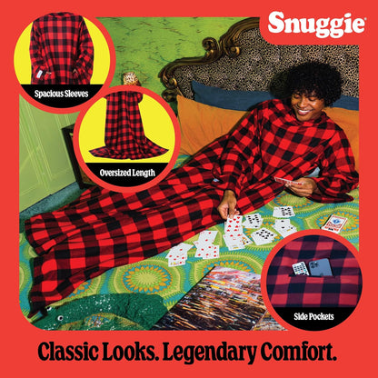 Snuggie The Original Wearable Blanket With Sleeves & Pockets | Cozy Oversized Throw for Adult Men & Women | One Size, 71x54