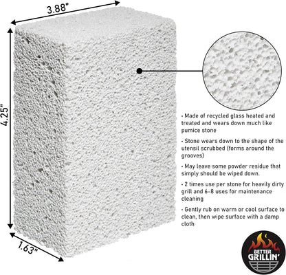 Better Grillin Scrubbin Stone Grill Cleaning Brick Block | Griddle Stone | Grill Stone Cleaning Block | Barbecue Grill Cleaner for BBQ, Griddle, & Racks
