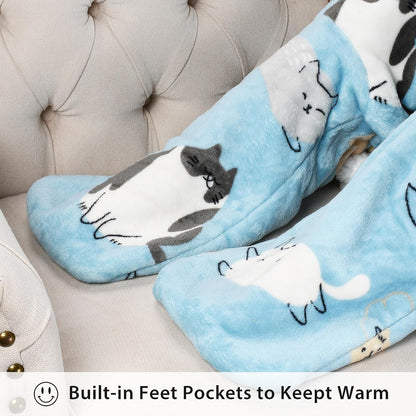 Catalonia Wearable Blanket with Sleeves & Foot Pocket for Adults | Soft Fleece Throw Wrap with Hands-Free Comfort, Perfect for Reading, TV Time & Relaxing, Christmas Gift for Women & Men