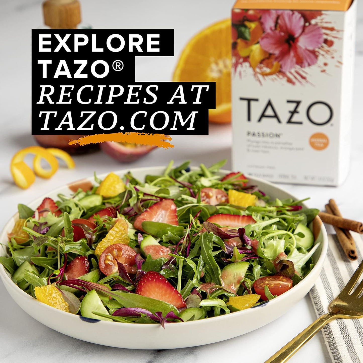 TAZO Passion Herbal Tea Bags, Hot or Iced, Caffeine Free, 20 Total Tea Bags