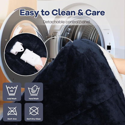 MAXEVE Heated Wearable Blanket with Foot Pocket & Sleeves Electric Snuggle