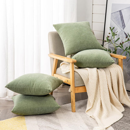 GAWAMAY Lumbar Support Pillow Decorative Rectangle Throw Pillow Covers 12"x20" Inch Set of 2, Soft Chenille Fall Pillowcase for Living Room Bedroom Sofa Couch Cushion Cover Grey 30x50cm (No Insert)