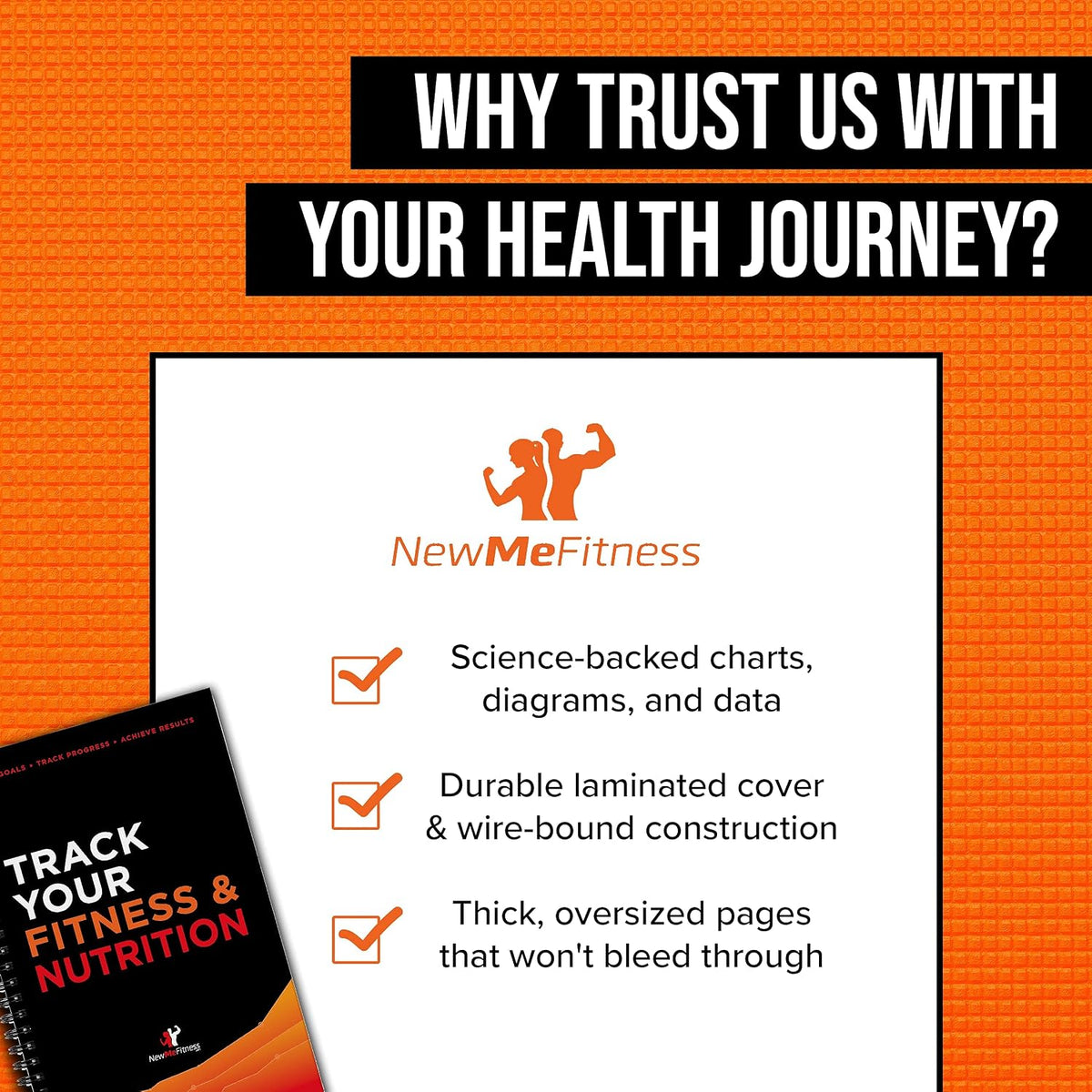 NewMe Fitness Journal for Women & Men, Food & Workout Journal, Planner Log Book to Track Weight Loss, Muscle Gain, Home Gym Exercise, Bodybuilding Progress, Daily Nutrition & Personal Health Tracker