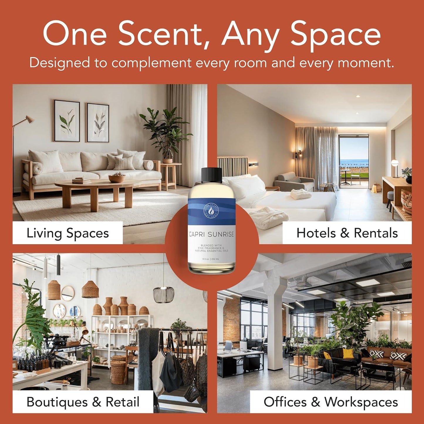 Aroma Country Ritzy Hotel Luxury Diffuser Oil Refill (8.5 Fl Oz) | Hotel-Inspired • Long-Lasting Home Fragrance • for Aromatherapy, Reed Diffusers, Diffuser Machines & Room Sprays