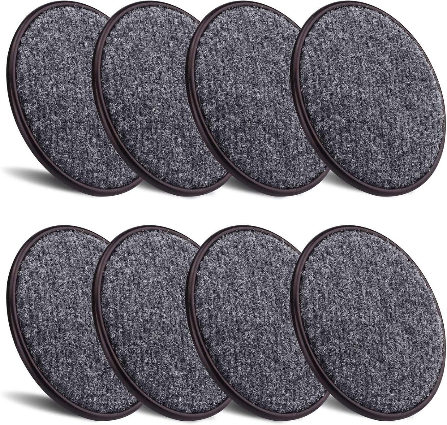 ASTIMESA 8 Pieces 3" Square Furniture Sliders, Heavy Duty Furniture Pads Cups with Carpet Base, Reusable Floor Protectors for Hardwood Vinyl Tile Couch Table Chair Bottom (Brown) (78mm, Square)
