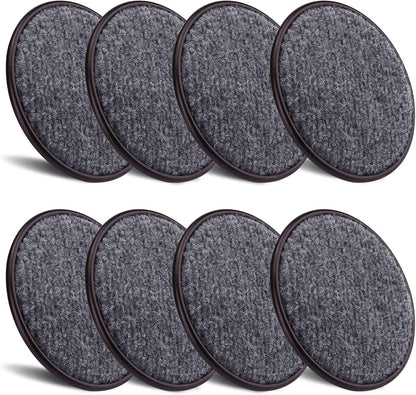 ASTIMESA 8 Pieces 3" Square Furniture Sliders, Heavy Duty Furniture Pads Cups with Carpet Base, Reusable Floor Protectors for Hardwood Vinyl Tile Couch Table Chair Bottom (Brown) (78mm, Square)
