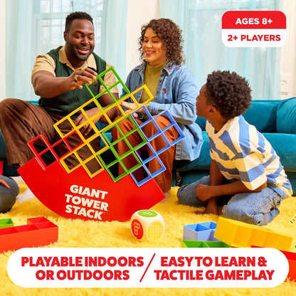 Giant Color Stack Challenge by Relatable - Nappa Award 2025 Winner, Strategy Stacking Game with 50 Puzzles, Backyard & Lawn Activity for Summer Parties, Outdoor Fun for Families & Groups, Ages 6+
