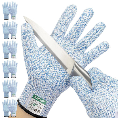 C4 Cut Resistant Gloves, ANSI A4, 100% Food Grade, 1 Pair, Medium | Food grade cutting gloves, glass-free & steel-free, breathable, washable. Ideal for meat cutting, slicing and oyster shucking