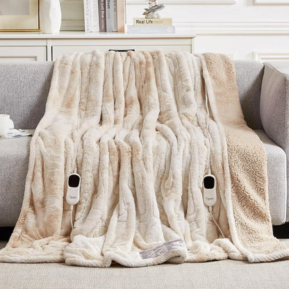 Homemate Heated Blanket Electric Heating Throw 50x60 Plush Faux Fur Sherpa
