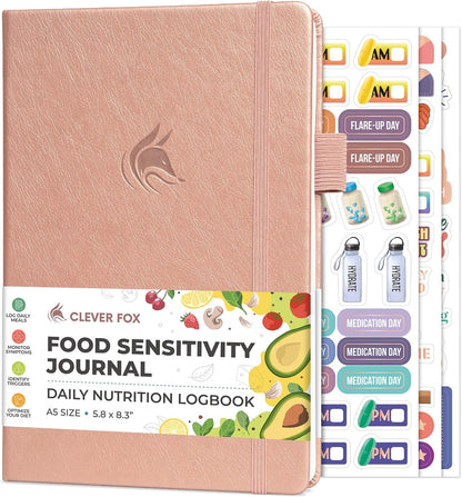 Clever Fox Food Sensitivity Journal & Symptom Diary, 8.5x11 Purple