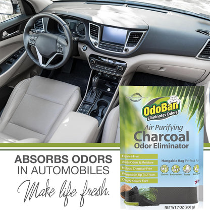 OdoBan Air Purifying Charcoal Natural Odor Eliminator, Non-Toxic Formula, Made in the USA, Fragrance Free, 200 Gram Bag