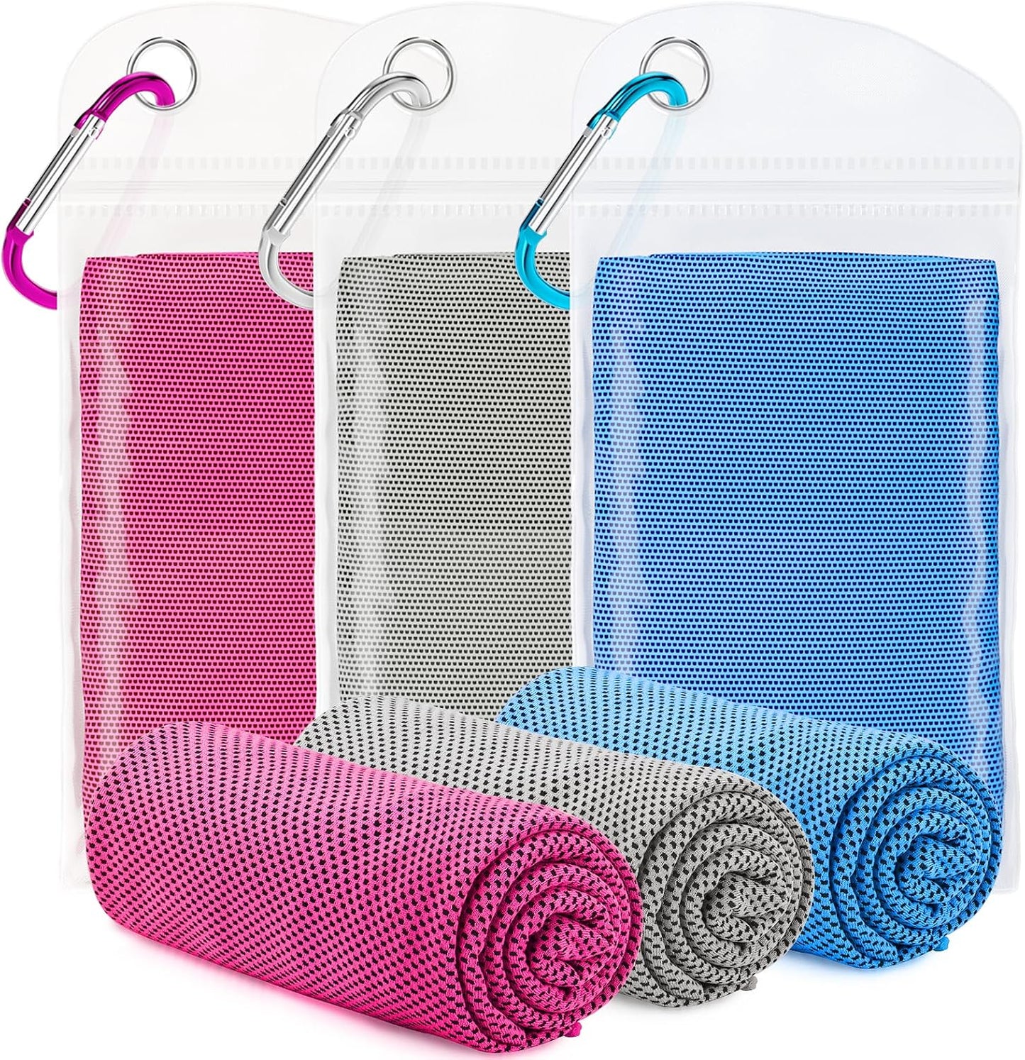 Cooling Towels 8 Pack(40"x12")for Neck and Face, Cooling Neck Wraps for Gym | Sweat wicking, Quick dry, Breathable, Reusable, Absorbent, Cold Towel for Running, Yoga, Travel, Climbing