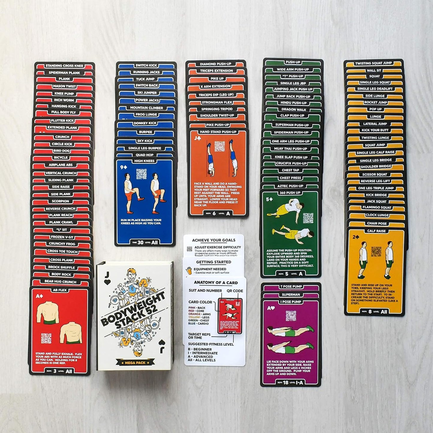 Stack 52 Bodyweight Exercise Cards: Workout Game
