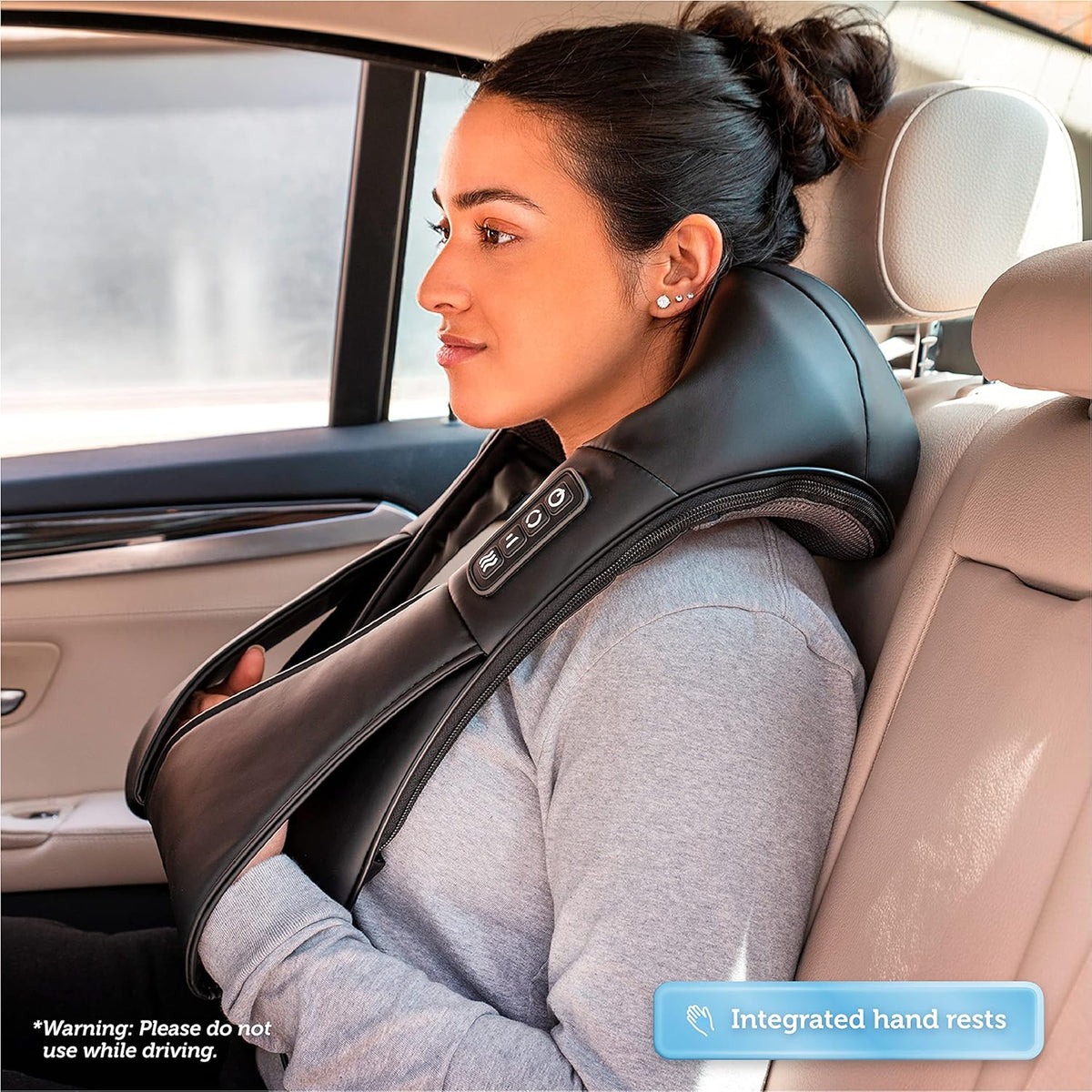 COMFIER Shiatsu Neck and Shoulder Massager with Heat,White Elephant Gifts for Adults,4D Deep Kneading Massage Pillow with Heat, Back Massager, Pillow Massage,Jet Black