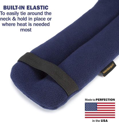 SunnyBay Microwave Heating Pad, Microwavable Heated Neck and Shoulder Wrap, Hands-Free Weighted Moist Hot or Cool Pack, Soft Fleece Cover and Flaxseed Filling, 26 Inch Length, SkyBlue