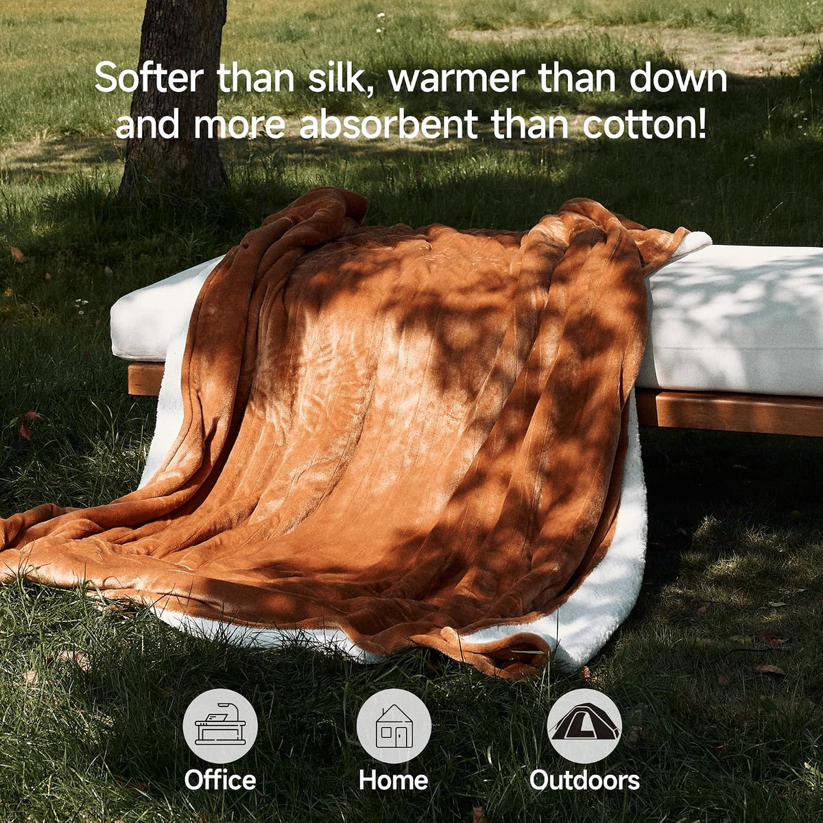 GOTCOZY Heated Blanket-Soft Plush Electric Blanket 50"X60"(Grey)