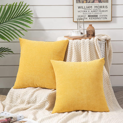 GAWAMAY Lumbar Support Pillow Decorative Rectangle Throw Pillow Covers 12"x20" Inch Set of 2, Soft Chenille Fall Pillowcase for Living Room Bedroom Sofa Couch Cushion Cover Grey 30x50cm (No Insert)