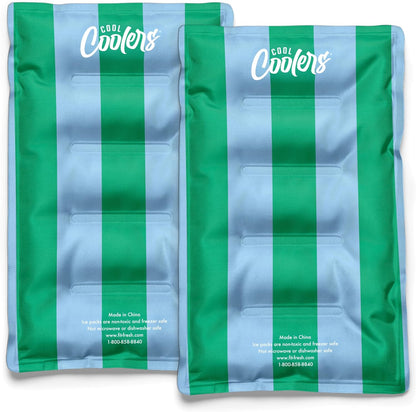 Cool Coolers by Fit & Fresh 2 Pack XL Soft Ice Packs for Cooler, Flexible Stretch Nylon, Lunch Box Ice Packs, Large Reusable Freezer Packs, Cornflower Blue