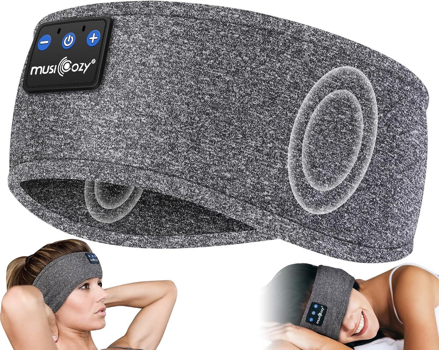 MUSICOZY Sleep Headphones Bluetooth Headband Headphones for Side Sleepers | Sleeping Headbands Wireless Sports Earphones Sweat Resistant Earbuds for Workout Running Cool Gadgets Unique Gifts for Women