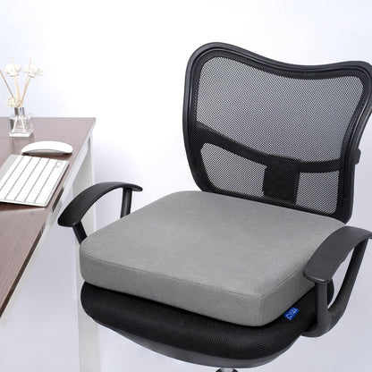 Ifoam Gel Infused Memory Foam Layer Wheelchair Cushion - Seat Cushion for Wheelchair-OfficeChair, Kitchen Chair-Pressure Sore and Tailbone Pain Relief-High Dense Polyfoam Base (Black,18x16x3 inch)