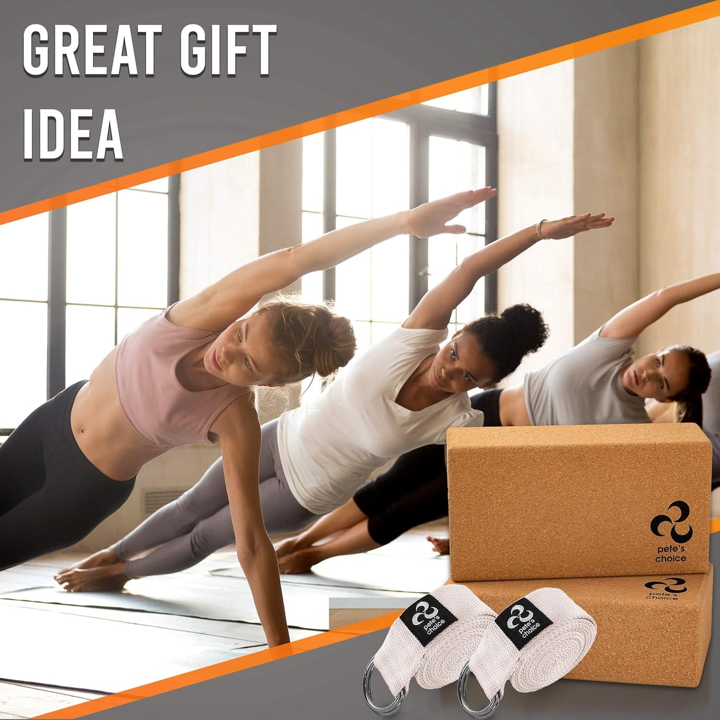 Stretching Straps and Yoga Blocks - Yoga Beginner Kit for Pilates & Gym | For Home Workouts - Hold Poses, Stretch, Improve Flexibility & Maintain Balance. BONUS Exercise Guide