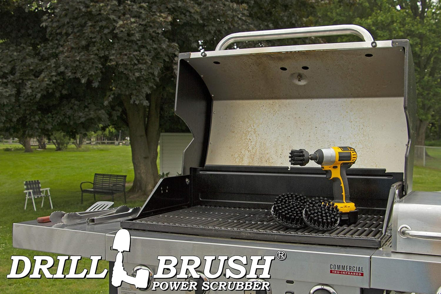 Ultra Stiff Drill Powered Cleaning Brush Set - BBQ Grill Brush - No Wires | Heavy Duty Industrial Stripping - Cordless Drill Power Scrubber Grill Brush for Household Cleaning Supplies - Rust Remover