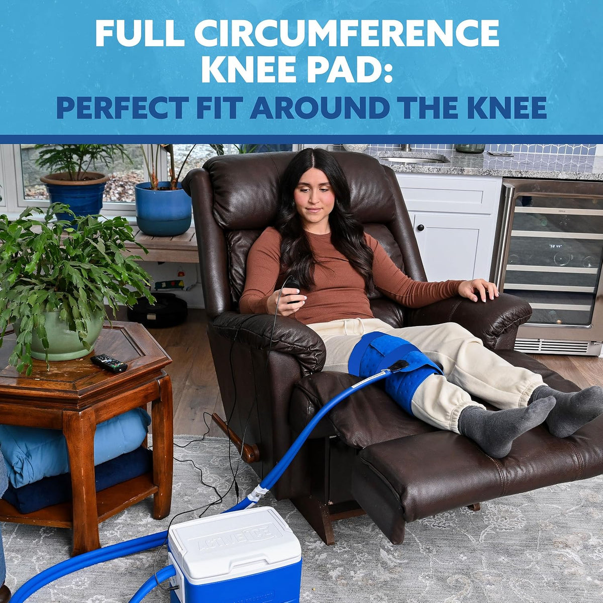 Polar Active Ice 3.0 | 9 QT Cold Therapy Ice Machine | Programmable Timer | Full Circumference Knee Pad | Cryotherapy Pain Relief System | Ace Bandage Style Compression