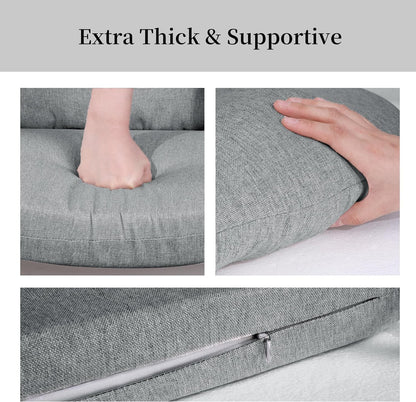 HOMBYS Glider Rocker Replacement Cushions with Storage Side Pocket,Linen-Like Fabric, Foam & Microfiber Filling, Non-Slip & Washable,Thickened & Supportive for Glider Rocking Chair (Khaki)
