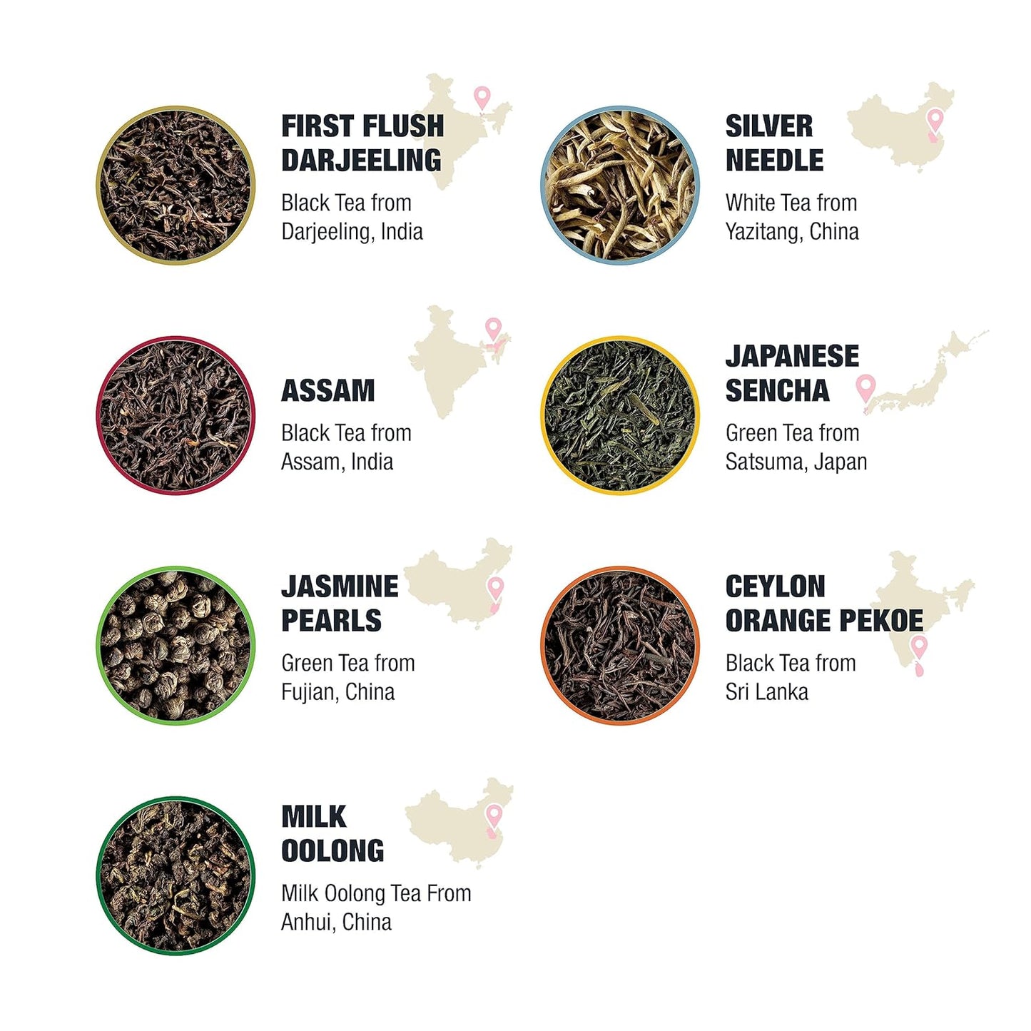 Tiesta Tea - Top 8 Favorites Sampler Set, Loose Leaf, Up to 80 Cups | High to No Caffeine, Hot & Iced, Tea Variety Pack with Green, Herbal, & Black, 8 Sample Pouches