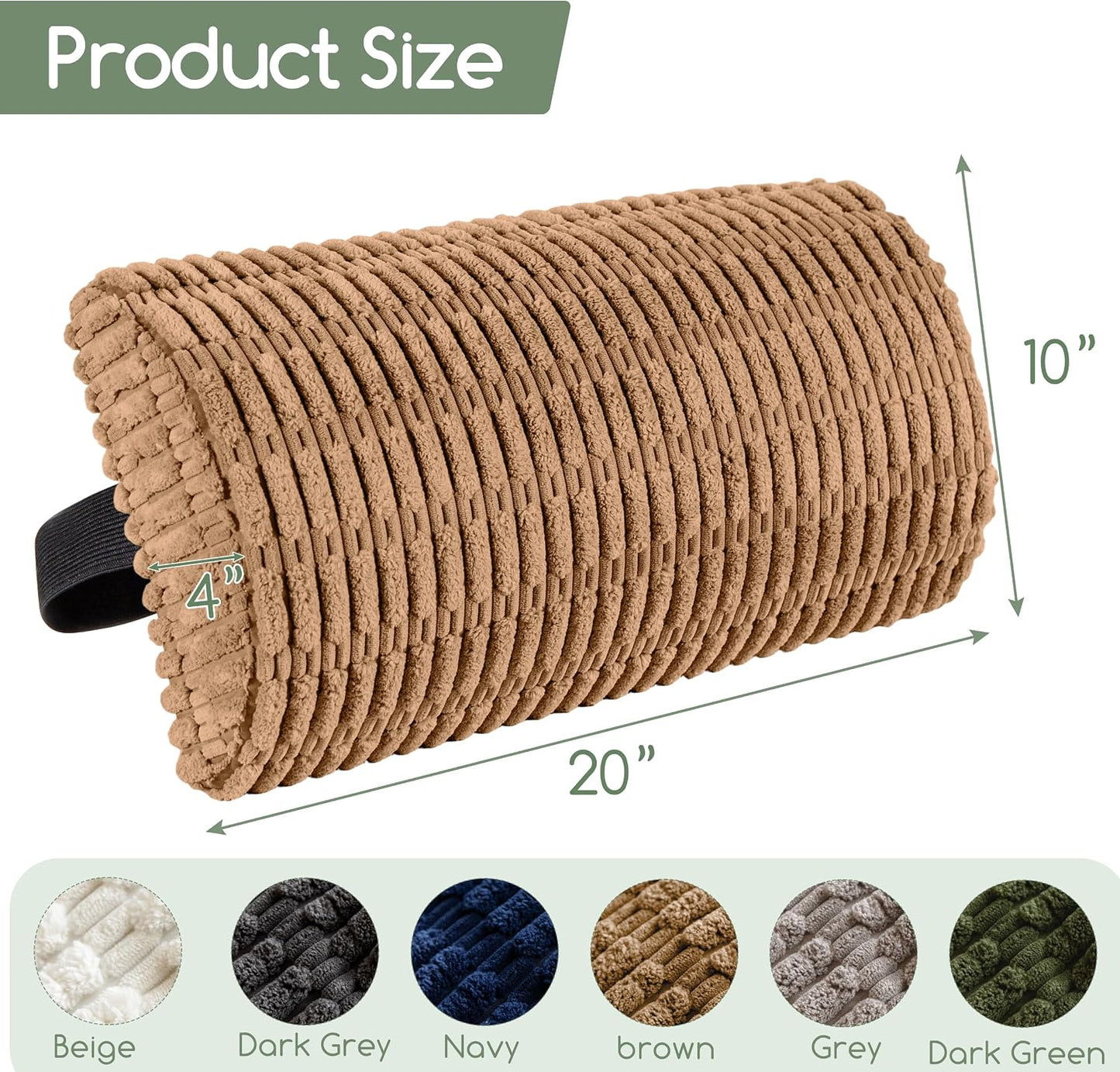 Lumbar Support Pillow for Recliner Chair/Office Chair/Couch, Memory Foam Back Support Cushion with Adjustable Strap, Recliner Cushions for Lower Back Pain Relief, Sleeping, Washable Cover, Beige