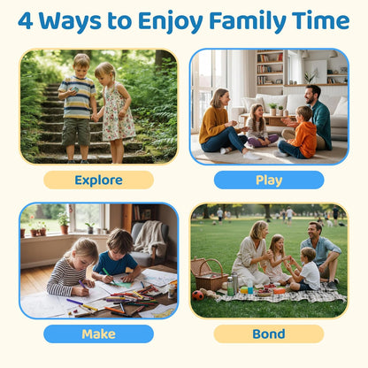 Family Time 60 Scratch-Off Activity Cards with Day & Night Markers – Fun Family Games for Kids & Parents – Screen-Free Adventure Ideas & Unique Gift for Christmas,Birthday,Stocking Stuffers & Holidays