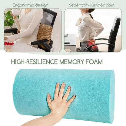 Lumbar Support Pillow for Recliner Chair/Office Chair/Couch, Memory Foam Back Support Cushion with Adjustable Strap, Recliner Cushions for Lower Back Pain Relief, Sleeping, Washable Cover, Beige