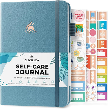 Clever Fox Self-Care Journal for Women, Daily Planner 5.8x8.3 Mystic blue
