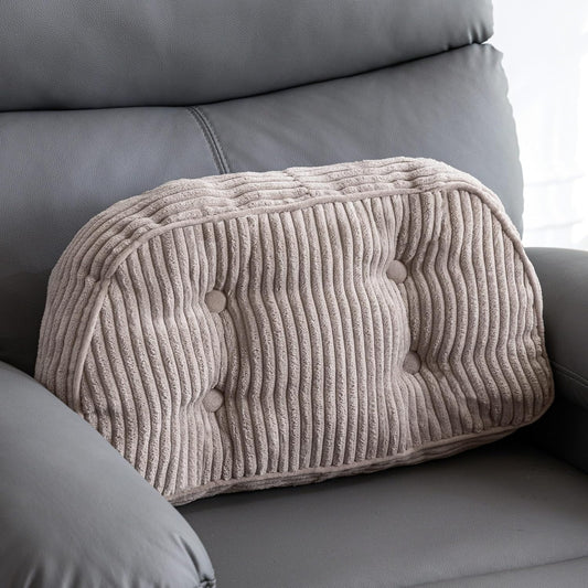 HIGOGOGO Lumbar Support Pillow for Recliner Chair/Accent Chair/Couch/Office Chair, Tufted Corduroy Back Support Cushion for Elderly, Recliner Cushions for Back Rest, Pain Relief