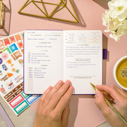 Clever Fox Self-Care Journal for Women, Daily Planner 5.8x8.3 Aquamarine | 3-month mental health journal, habit tracker, wellness journaling supplies for women & teen girls, gratitude & mood log