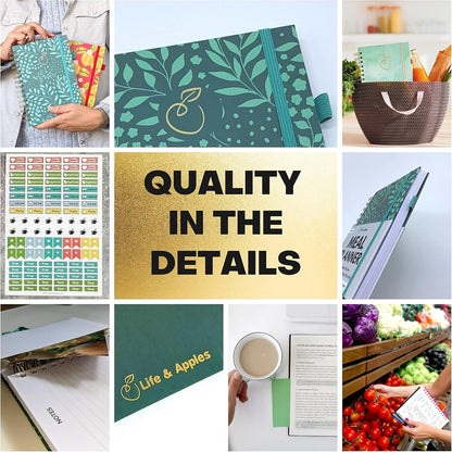 Life & Apples Weekly Meal Planner Notebook with Grocery List, Forest | Meal Planning Notebook, Meal Prep Journal and Food Planner to Organize a Weekly Menu, Grocery List and Family Meals