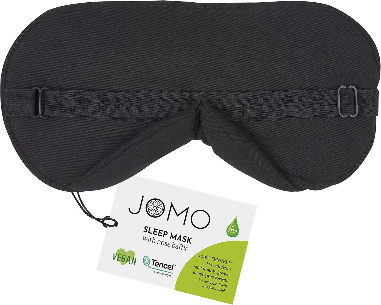 100% Bamboo Viscose Sleep Eye Mask - Dark Gray - Superior to Cotton - Light Blocking Travel Blindfold for Men & Women - Ultra-Soft & Comfortable with Adjustable Strap for Restful Sleep - by JoMo