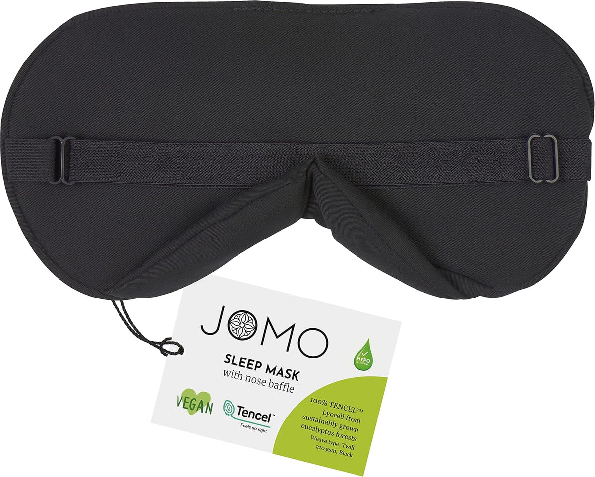 100% Bamboo Viscose Sleep Eye Mask - Dark Gray - Superior to Cotton - Light Blocking Travel Blindfold for Men & Women - Ultra-Soft & Comfortable with Adjustable Strap for Restful Sleep - by JoMo