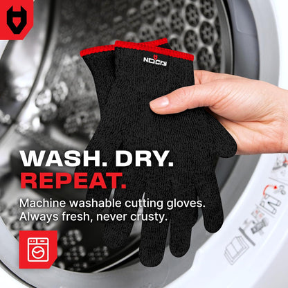 NoCry Premium Cut Resistant Gloves Food Grade — 100% Food Safe — Level 5 Meat Cutting Glove for Chefs & Butchers — Perfect Mandoline Glove or Oyster Shucking Gloves with Superior Comfort & Dexterity