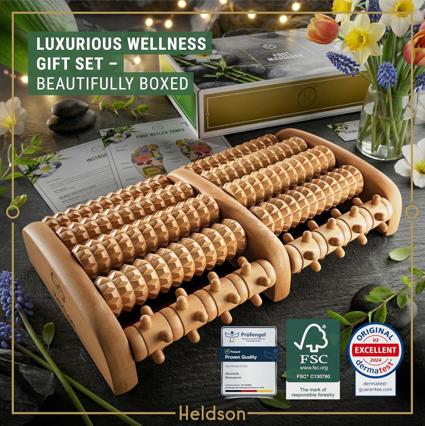 Wooden Foot Massager Roller – Foot Roller for Plantar Fasciitis | Foot Roller for Plantar Fasciitis