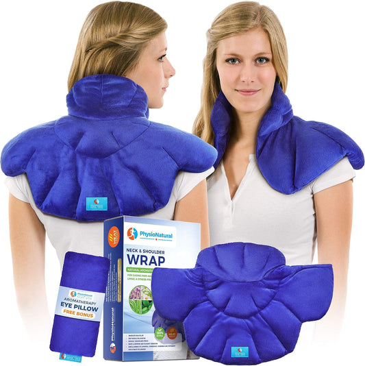 PhysioNatural Microwavable Heating Pad with Natural Herbal Aromatherapy - for Instant Relief and Relaxation in Cases of Muscle Pain, Tension and Stress, Aches, Spasm, Stiffness, Migraines, Headaches