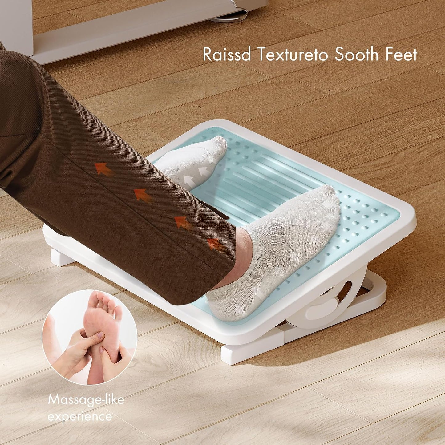 EUREKA ERGONOMIC Tilt Adjustable Footrest, Foot Rest for Under Desk at Work with Massage Surface, Office Foot Rest Under Desk with 20 Degree Tilt No Locking, Metal Frame | 20° tilt adjustable foot rest with massage surface and sturdy metal frame,