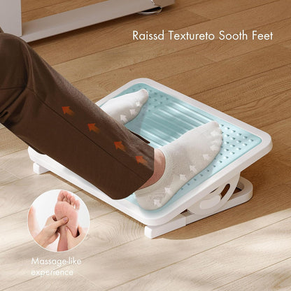EUREKA ERGONOMIC Tilt Adjustable Footrest, Foot Rest for Under Desk at Work with Massage Surface, Office Foot Rest Under Desk with 20 Degree Tilt No Locking, Metal Frame | 20° tilt adjustable foot rest with massage surface and sturdy metal frame,
