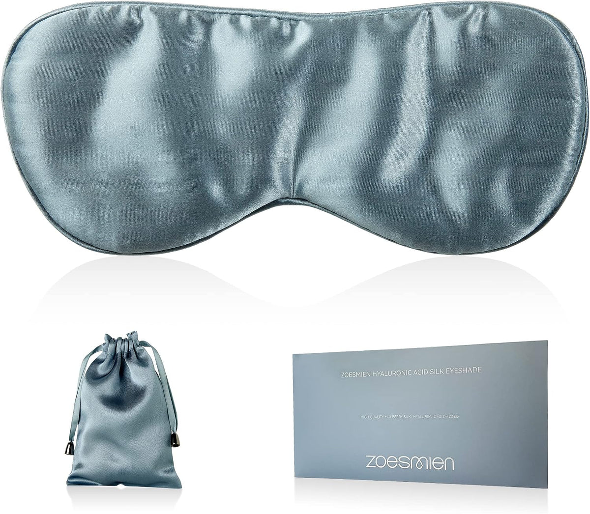 22mm Mulberry Silk Sleep Mask,3D Lash Friendly Eye Mask Adjustable Gray