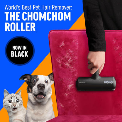 ChomChom Roller Pet Hair Remover – Reusable Lint Roller Pet Hair Removal Tool for Clothes, Couches, Cars and Travel - Cat Dog Hair Remover, Compact, No Sticky Refills Needed (Mini Roller)