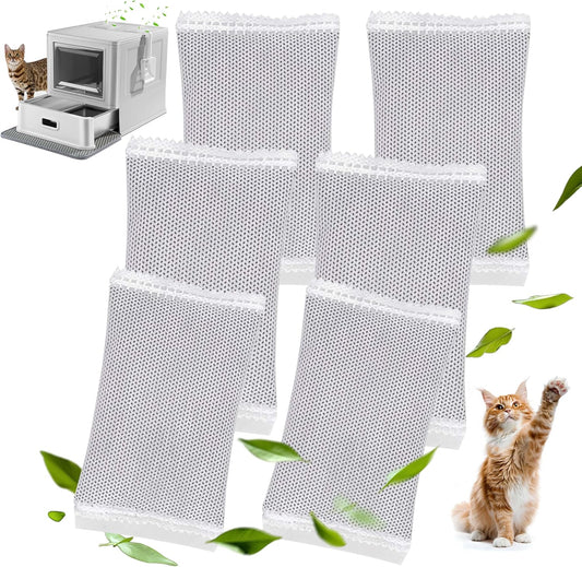 Marchul Activated Charcoal Odor Absorber (6 Pack, 20g Each) Natural Activated Charcoal Filters Refills, Cat Litter Smell Eliminator Filter for Marchul Enclosed Stainless Steel Litter Box