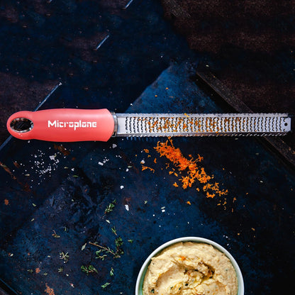 Premium Classic Series Zester - Lipstick Pink | Lemon Zester tool, Hard Cheese & Vegetable Grater | For Citrus, Parmesan Cheese, Garlic, Ginger, Nutmeg | Fine Stainless Steel Blade, Made in USA