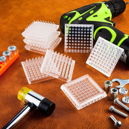 Jetec 16 Pcs Carpet Protectors for Furniture Legs Rug Protector Spiked Caster Cups Furniture Coasters for Carpets Plastic Anti-dent Carpet Protector for Chairs Sofas Tables Bed (Round)