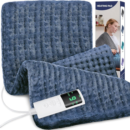 Heating Pad for Back, 17 x 33 in,9 Heat Settings,4 Timer, Gray
