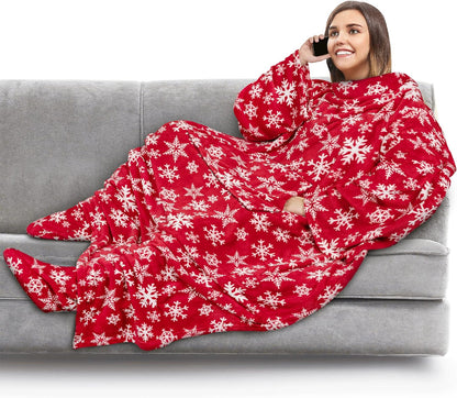 PAVILIA Fleece Blanket with Sleeves, Foot Pockets for Women Men Adults, Plush Wearable Blanket Throw Wrap, Warm Snuggle Blanket Robe, Cozy Gift Ideas Wife Mom, Dark Purple
